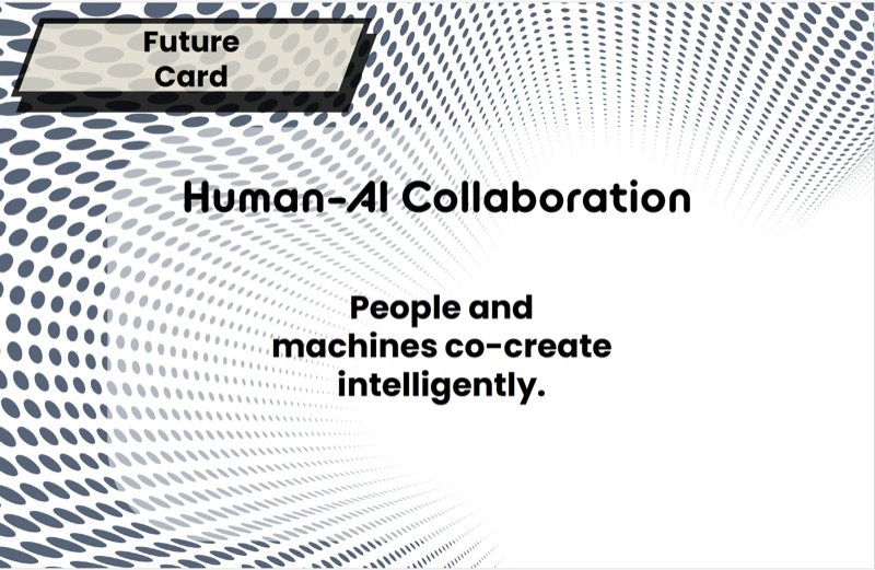 Future Card: Human-AI Collaboration. People and machines co-create intelligently.
